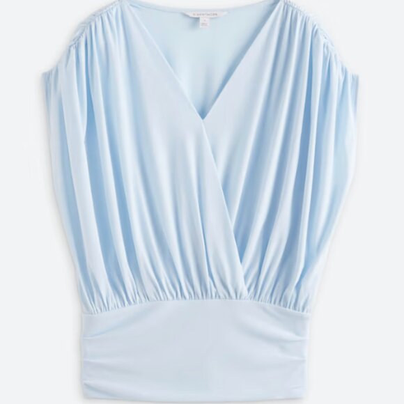 41 Hawthorn Draped Surplice Sleeveless Blouse – Light Blue – XXL - Picture 1 of 4